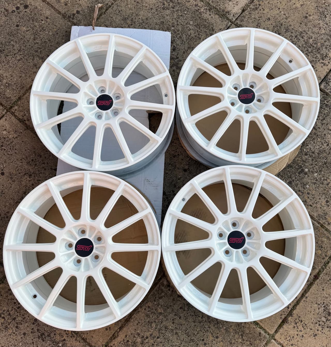 Subaru STI Enkei Alloy Wheels 18x7.5 +55 5x100 – 18” – Genuine OEM Set RARE